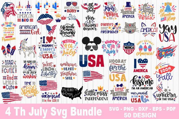 Patriotic Design Bundle: 4th of July SVG & PNG Graphics